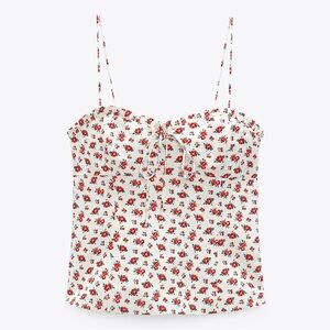 Zara Linen Floral Corset Top